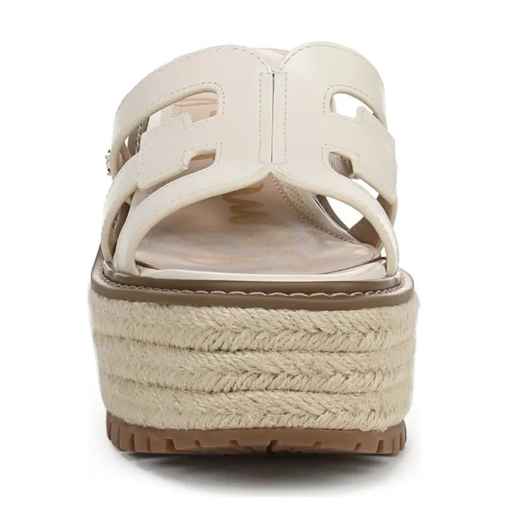 NEW Sam Edelman Women's Laine Ivory Platform Espadrille Wedge Sandals Size 10